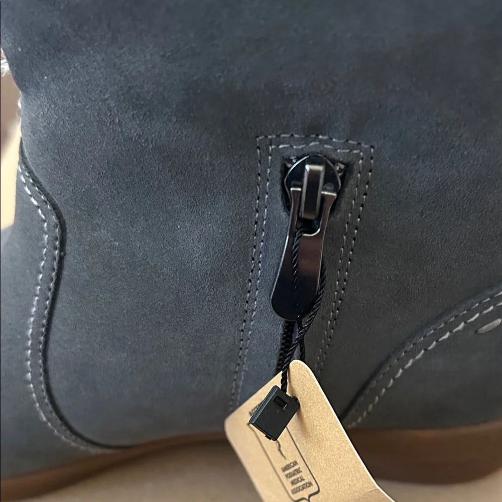 SPENCO size 7 NWT no box charcoal /Gray Suede Ankle Boots with Faux Fur Lining..